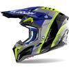 AIROH Casco Cross AIROH AVIATOR 3 HIMA - (Blue Gloss)