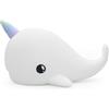 [D]hink DHINK Narval - Luce notturna ricaricabile a LED, lampada da notte in silicone, per cameretta dei bambini e bambini, lampada da comodino per bambini, regalo per nascita, colore: bianco