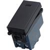 Ettroit Invertitore unipolare basculante 16A nero compatibile anche con Vimar Arké