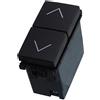 Ettroit Doppio Pulsante Saliscendi con frecce 10A interbloccato nero compatibile anche con Vimar Arké