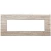 Ettroit Placca 7 moduli 507 in plastica legno chiaro compatibile anche con Vimar Arké
