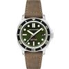 Spinnaker Mens 42mm Hull Diver Automatic Alligator Green 3 Hands Watch with Genuine Leather Strap SP-5088-03
