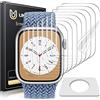 UniqueMe 8 Pezzi TPU Pellicola Protettiva per Apple Watch 7 Series 41 mm, Senza Bolle, Trasparente HD Schermo Protettivo Facile, con Kit D'Installazione, Anti-Scratch