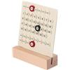 PATIKIL Calendario Perpetuo in Legno, Supporto per Calendario in Acrilico da Tavolo con Display di Mese Settimana Data per Ufficio Negozio Casa, Beige