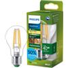 PHILIPS Lampadina LED Philips UltraEfficient Trasparente A60 a Filamento, Attacco E27 Edison, Classe Energetica A, 485 lm, Equivalente 40W, Bianco Caldo (2700K), Dimmerabile, 50.000 ore, Pacco da 1