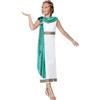 SMIFFYS Costume deluxe con toga da regina dell'Impero Romano, Bianco, Vestito e fascia Halloween