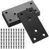 Jttxiu 10 Pezzi Piastra Staffa Angolare Piatta in Acciaio Inox, Piastra di Giunzione Piatta, Piatta Staffa Fissaggio, Connettore di Riparazione per Sedie Tavoli da Pranzo Letti (Nero 80x40mm)
