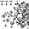 sourcing map Set di 200 rivetti a testa singola da 15 mm, in acciaio al carbonio, a testa rotonda, borchie tubolari in metallo, per riparazioni artigianali in pelle, decorazione, canna di fucile