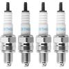 Atshld 4 Candele CR7HSA per Scooter Moto e Ciclomotori - Filettatura 10 mm, ceramica silicato alluminio, resistenza 1 kΩ, 0,7 mm distanza elettrodi, compatibile NGK C7HS Champion RZ10YC Denso