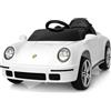 BricoShop24 Auto Elettrica per Bambini Bianco Porsche Tuning Ruf Telecomando e LED