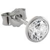 NKlaus orecchini singoli 5,3 mm oro bianco 750 orecchini oro 18 carati cristallo zircone bianco 2610