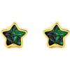 Monde Petit Orecchini in oro giallo 9 carati (9K) Stella Malachite Glitter - Certificato Garanzia - Mondepetit - 3105