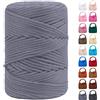 LEREATI Cordino per Borse Uncinetto, Corda Macrame 3mm x 170m Corda in Poliestere Filo Macrame, Macramè Filo Cordoncino per Borse a Uncinetto, Fai Da Te, Regalo per Maglieria (Grigio Medio)