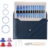 Libershine Set Ferri Circolari Intercambiabili, 13 Paia Ferri da Maglia Circolari Professionali in Alluminio Premium, 3-10 mm per Maglia Fai da Te e Lavori a Mano