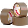 Packatape - 3 rotoli di nastro da imballaggio per pacchi e scatole, 48 mm x 66 m, colore marrone