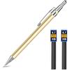 OFFCUP Set Matite Meccaniche, 0.7mm Portamine in Metallo, Art Matite Con 2 Tubo HB Mine per Artista, Studenti, Bambino - Disegno, Scrittura, Schizzi (Oro)