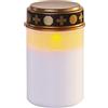 EMOS DCCV21 - Candela funerale a LED, vintage, con timer, IP44, impermeabile, per esterni, in plastica, funzionamento a batteria bianca, per cimitero, durata 10.000 ore