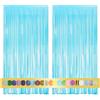 Montegoni 2 pezzi 1x2.5m Macron blu tende metalliche feste con Frange Scintillanti, Decorazione Lamina Glitter per Capodanno, Compleanno, baby shower, Festa di Nozze | Frange di Lamina per Decorazione