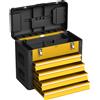 HOMCOM Cassetta degli attrezzi a 4 cassetti, in acciaio verniciato a polvere con vassoio removibile, 49,7x25,3x40,7cm, Giallo | Aosom Italy