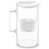 Wessper Caraffa Filtrante in Vetro 3L con 1 Cartuccia | Ricambio per Dafi Unimax Aquaphor A5 BRITA Maxtra+ PHILIPS AWP212/10 | Elimina Cloro, Impurità e Metalli Pesanti | Bianco