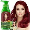 Herbishh Shampoo per capelli grigi, rosso vino, 500 ml, senza ammoniaca, 3 in 1, colora i capelli in pochi minuti, colore a lunga durata
