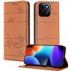 XINYEXIN Custodia per Honor 400 Smart 5G/4G, Cover a Libro in Pelle PU con Blocco RFID, Slot per Carte, Supporto, Protezione Completa Antiurto - Marrone