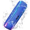 AY Cassa Bluetooth Potente Portatile, IPX7 Impermeabile Altoparlante con Luce LED Colorata e Bassi Ricchi, Microfono Integrato, 24 Ore di Riproduzione, Perfetto per Feste, All'aperto, Viaggi