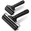 Swpeet 2 Pack Black Rubber Roller, Brayer Roller, gomma dura, Blocco Stamping Anti Skid Strumenti di costruzione 2,2 e 3,7 pollici per stampa, inchiostro, artigianato, incollaggio e timbratura