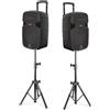 SHARD-LAB COPPIA CASSE ACUSTICHE AMPLIFICATE ATTIVE 900W 10" BLUETOOTH + 2 STATIVI 180 CM