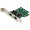 Startech.com STARTECH SCHEDA ADATTATORE DI RETE ETHERNET PCIe 2 x GIGABIT ETHERNET LOW PROFIL
