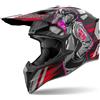 AIROH Casco Cross AIROH WRAAAP CYBER - (Red Matt)