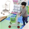 Carrello Spesa Bambini Trolley Metallo Cestino Tessuto Doppia Sicurezza