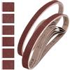 QUARKZMAN 25mm x 762mm Nastri Abrasivi, 12Pz 36/40/60/80/100/120 Grana Carta Vetrata per Levigatrice Ossido di Allumina Per Lavorazione Legno, Lucidatura Metalli, Affilatura Coltelli