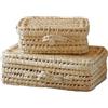 HomeMaison Home Maison Valisette foglia di palma - Scatola portaoggetti palma - 30 x 20 x 12 cm - Artigianato marocchino - Colore naturale