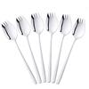 BISDARUN 6 Pezzi 2 in 1 Spork Multifunzione (Cucchiaio e Forchetta), Bisda 18/10 Argento Acciaio Inox Cucchiaio e Forchetta Set per Tagliatelle, Pasta, Fruttae e Così Via, Lavabile in Lavastoviglie