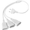 OMIGA Prolunga Spina Piatta 3 in 1 Prolunga Piatta 250 V/2.5 A 50 CM per Elettrodomestici TV PC Monitor Proiettore Casa Ufficio (Bianco)