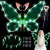 AOOWU Ali da fata, ali di farfalla per bambini, mantello da fata, angelo e principessa, set con bacchette, corona, orecchie, fascia con fiori, adesivo con diamanti, per Halloween, compleanno, Natale