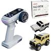 NBJIALIN LDARC Mini RC Crawler in scala 1:43 RTR RC Rock Truck 4x4 2,4 GHz Modello di auto telecomandata per hobby RC Buggy, con carrozzeria sostituibile fai da te (Kaki)
