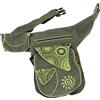 GURU SHOP Stoff Sidebag & Gürteltasche, Goa Hüfttasche, Bauchtasche - Olivgrün, Herren/Damen, Baumwolle, Size:One Size, 25x20x6 cm, Festival- Bauchtasche Hippie
