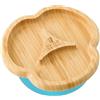 bamboo bamboo Baby E Piatto Bambini, Bambù Con Divisori Suzione Sicura Per Pasti E Svezzamento Con Base Antiscivolo Per Neonati Da 6 Mesi (Divisorio, Blu)