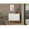 Dmora - Cassettiera Tiffany, Settimino multiuso, Comò camera da letto, Mobile con cassetti, 99x39 h82 cm, Bianco