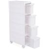 Songmics Carrello Da Bagno, Mensola Da Cucina, Scaffale Da Bagno Multiuso, Bianco, 18 x 84.5 x 46 cm