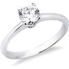 Gioielli di Valenza Anello solitario in oro bianco 18k con diamante, 0.70 ct