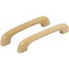 Merriway BH05974 Maniglia Posteriore Laccata in Legno di Quercia a D, per armadietto, cassetto, 100 mm, Confezione da 2, Argento, Set di 2 Pezzi