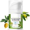 Grospe Collagen Peptide crema idratante complesso con retinolo e creatina - Rassodante pelle crema rinforzante - Anti-invecchiamento viso rughe crema, giorno e notte idratante crema viso -1,7oz