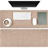 Otuuz 2 Tappetini da Scrivania in Feltro 80 x 30 cm Proteggi Sottomano Antiscivolo Grande Tappeto Protettivo Minimalista Desk Pad per Computer Tastiera Mouse Laptop Ufficio Studio(Cachi)