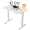 HUANUO Scrivania regolabile in altezza 80 x 48 cm, 4 impostazioni di altezza, scrivania elettrica per casa, ufficio e computer, standing desk, bianco