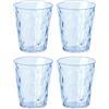 Koziol Superglas Club No. 1, 4 Pezzi, 250 ml, Bicchieri per Acqua in plastica Trasparente, lussuosi, infrangibili, riutilizzabili, Feste, Campeggio, Set da 4 (Acquamarina Trasparente)