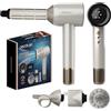 Cecotec Asciugacapelli Motore Brushless e Tecnologia Plasma DryGlam Waves Champagne. 1600W. 110000RPM. 4in1 Testine. Effetto Coanda. Display Digitale. Controllo Intelligente Calore. Funzione Memoria
