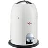 WESCO Mini Master - Pattumiera per cosmetici, colore bianco, lamiera d'acciaio verniciata a polvere, volume 6 litri, inserto in plastica, pedana